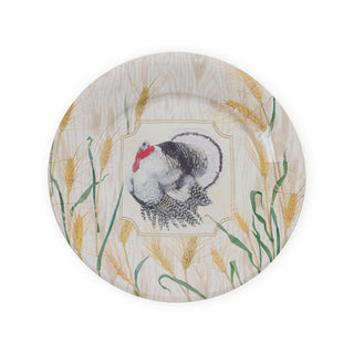 Caspari Homestead Turkey Taupe Dinner Plates 17730DP