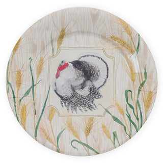 Caspari Homestead Turkey Taupe Dinner Plates 17730DP