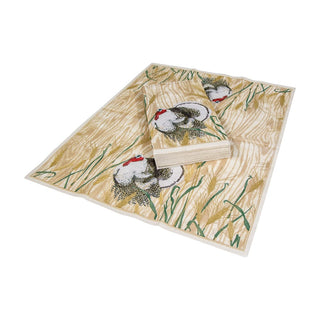 Caspari Homestead Turkey Taupe Guest Towel 17730G