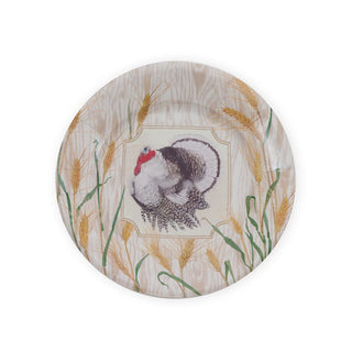 Caspari Homestead Turkey Taupe Salad/Dessert Plates 17730SP