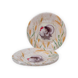 Caspari Homestead Turkey Taupe Salad/Dessert Plates 17730SP