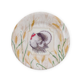 Caspari Homestead Turkey Taupe Salad/Dessert Plates 17730SP