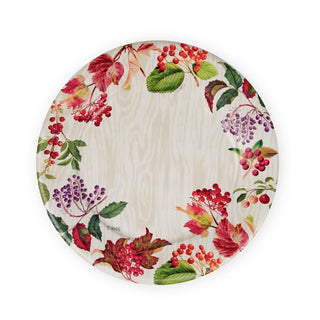Caspari Berry Botanical Taupe Dinner Plates - 8 Per Package 17740DP