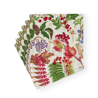 Caspari Berry Botanical Taupe Napkin Luncheon 17740L