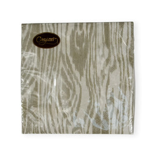 Caspari Woodgrain Silver/Gold Napkin Cocktail 17750C