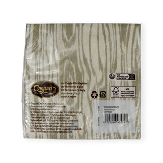 Caspari Woodgrain Silver/Gold Napkin Cocktail 17750C