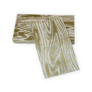 Caspari Woodgrain Silver/Gold Guest Towel 17750G