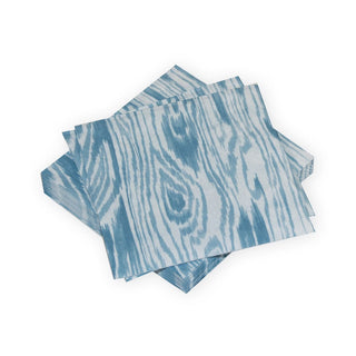 Caspari Woodgrain Stone Blue Napkin Cocktail 17751C