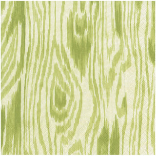 Caspari Woodgrain Moss Green Napkin Dinner 17752D