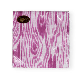 Caspari Woodgrain Fuchsia Luncheon Napkins - 20 Per Package 17753L
