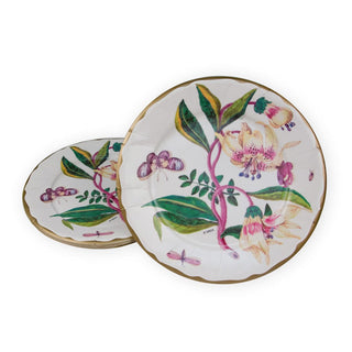 Caspari Porcelain Blooms Ivory Dinner Plates - 8 Per Package 17760DP