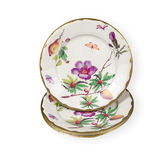 Caspari Porcelain Blooms Ivory Salad & Dessert Plates - 8 Per Package 17760SP