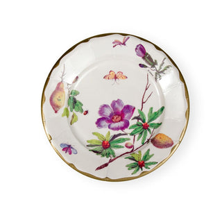 Caspari Porcelain Blooms Ivory Salad & Dessert Plates - 8 Per Package 17760SP