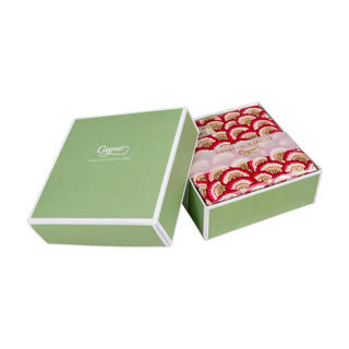 Caspari Pontchartrain Scallop Red  Napkin Box Cocktail - 40 per box 17790B
