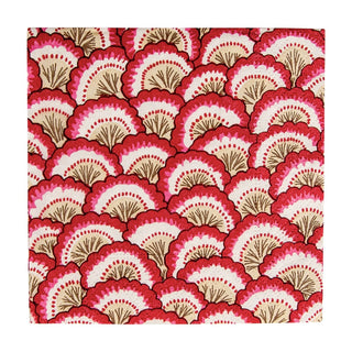 Caspari Pontchartrain Scallop Red Napkin Cocktail 17790C