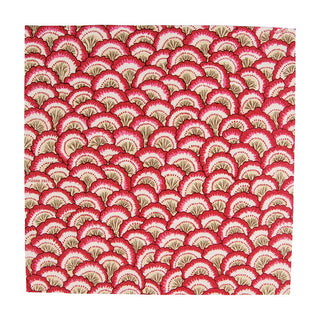 Caspari Pontchartrain Scallop Red Napkin Cocktail 17790C