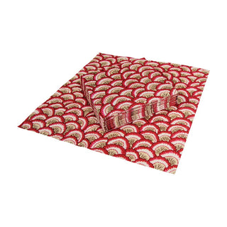 Caspari Pontchartrain Scallop Red Napkin Cocktail 17790C
