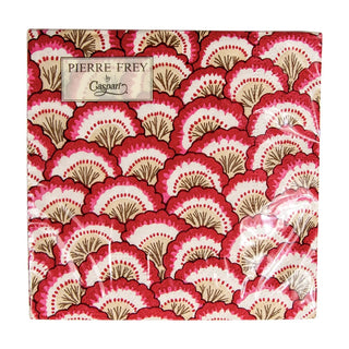 Caspari Pontchartrain Scallop Red Napkin Cocktail 17790C