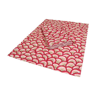 Caspari Pontchartrain Scallop Red Guest Towel 17790G