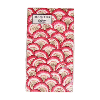 Caspari Pontchartrain Scallop Red Guest Towel 17790G