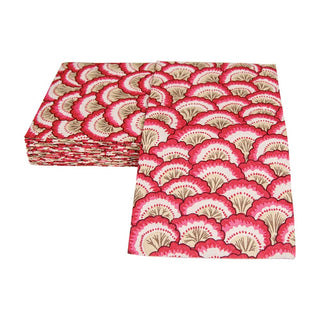 Caspari Pontchartrain Scallop Red Guest Towel 17790G