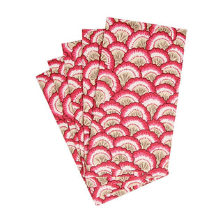 Caspari Pontchartrain Scallop Red Guest Towel 17790G