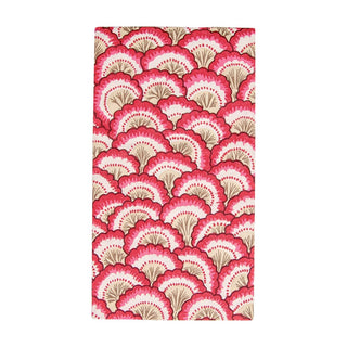Caspari Pontchartrain Scallop Red Guest Towel 17790G