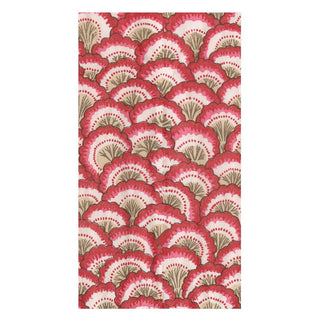 Caspari Pontchartrain Scallop Red Guest Towel Napkins - 15 Per Package 17790G