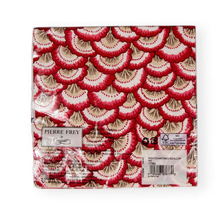 Caspari Pontchartrain Scallop Red Napkin Luncheon 17790L