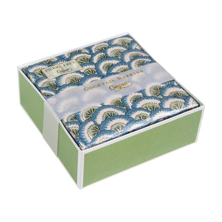 Caspari Pontchartrain Scallop Blue  Napkin Box Cocktail - 40 per box 17791B