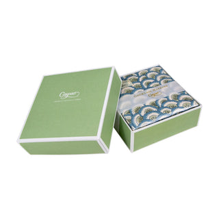 Caspari Pontchartrain Scallop Blue  Napkin Box Cocktail - 40 per box 17791B