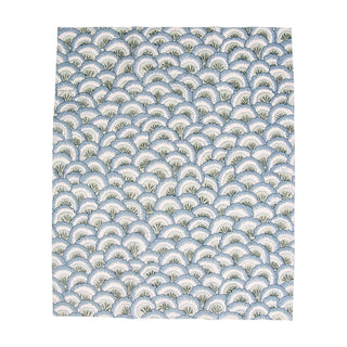 Caspari Pontchartrain Scallop Blue Guest Towel 17791G