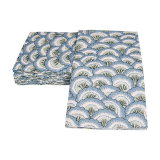 Caspari Pontchartrain Scallop Blue Guest Towel 17791G