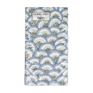 Caspari Pontchartrain Scallop Blue Guest Towel 17791G