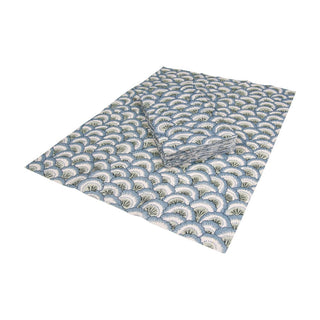 Caspari Pontchartrain Scallop Blue Guest Towel 17791G