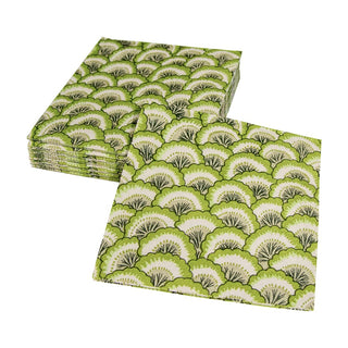 Caspari Pontchartrain Scallop Green Napkin Cocktail 17792C