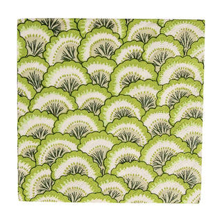 Caspari Pontchartrain Scallop Green Napkin Cocktail 17792C