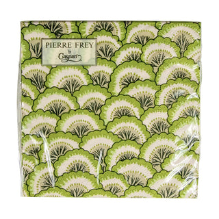 Caspari Pontchartrain Scallop Green Napkin Cocktail 17792C