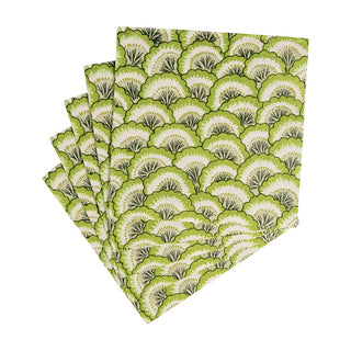 Caspari Pontchartrain Scallop Green Napkin Cocktail 17792C