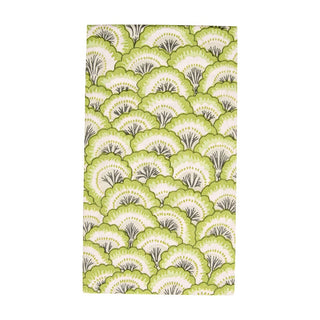 Caspari Pontchartrain Scallop Green Guest Towel 17792G