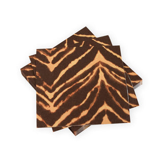 Caspari Go Wild Brown Napkin Luncheon 17800L