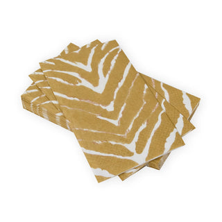 Caspari Go Wild White/Gold Guest Towel 17801G