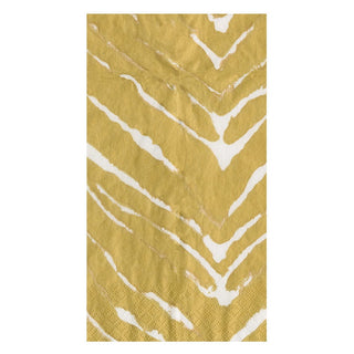 Caspari Wild Kingdom White & Gold Guest Towel Napkins - 15 Per Package 17801G