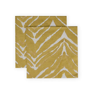 Caspari Go Wild White/Gold Napkin Luncheon 17801L