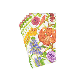 Caspari Floral Trellis Guest Towel Napkins - 15 Per Package 17830G