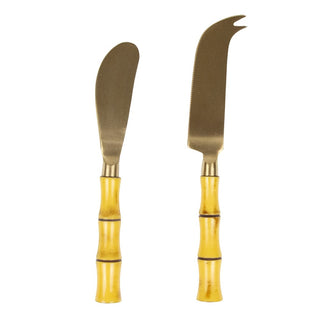 Caspari Bamboo Handle Cheese Knife & Spreader 17834