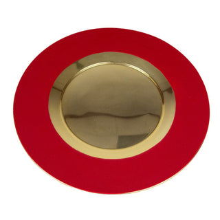 Caspari Red Plate Charger with Gold Interior 17839