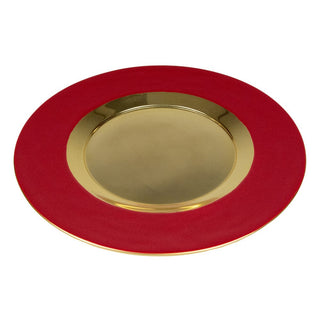 Caspari Red Plate Charger with Gold Interior 17839