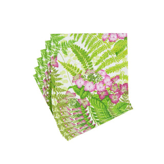 Caspari Fern Garden  Napkin Box Cocktail - 40 per box 17840B