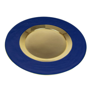 Caspari Navy Plate Charger with Gold Interior 17842